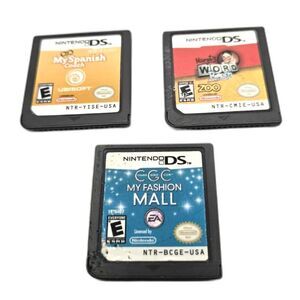 Charm Girls Club My Fashion Mall + My Spanish Coach + Margot's Word Brain DS Lot